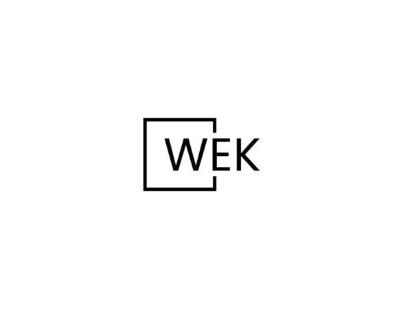 Wek Letras Logotipo Diseño Vector Plantilla — Vector de stock