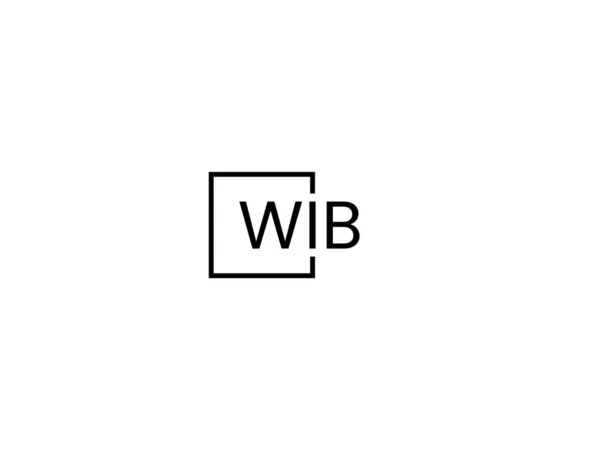 Wib文字ロゴデザインベクターテンプレート — ストックベクタ