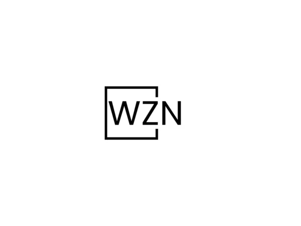 Wzn Harfleri Logo Tasarım Vektör Şablonu — Stok Vektör