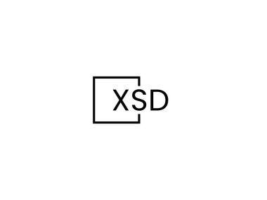 xsd harfleri logo tasarım vektör şablonu