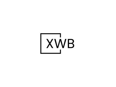 xwb harfleri logo tasarım vektör şablonu