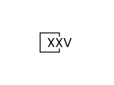 xxv harfleri logo tasarım vektör şablonu