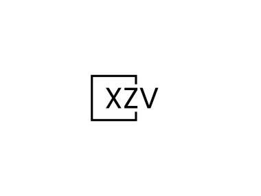 xzv harfleri logo tasarım vektör şablonu