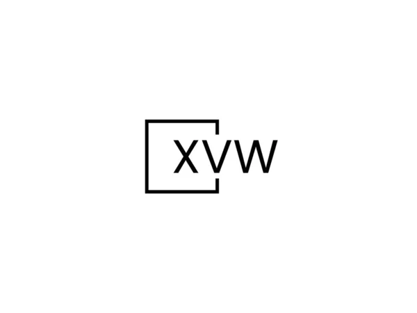 Xvw Letras Logotipo Modelo Vetor Design —  Vetores de Stock