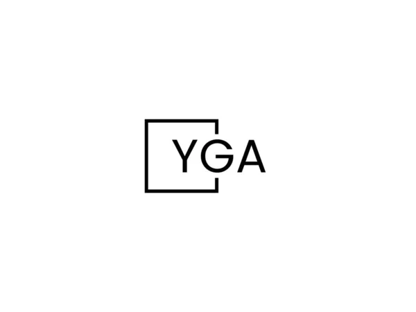 Ygaの文字ロゴデザインベクターテンプレート — ストックベクタ