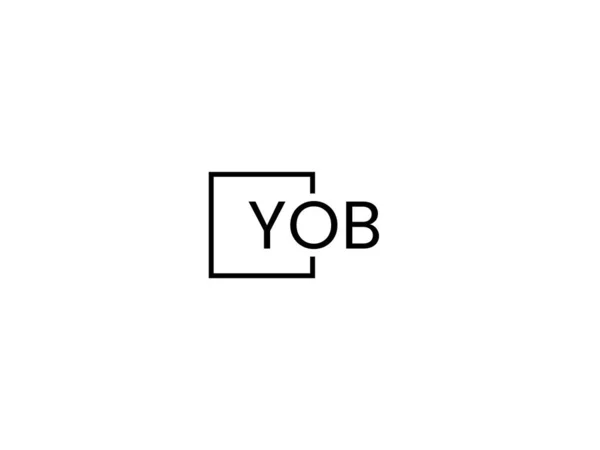 Yob文字ロゴデザインベクトルテンプレート — ストックベクタ