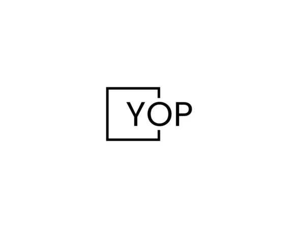 Yop文字ロゴデザインベクトルテンプレート — ストックベクタ