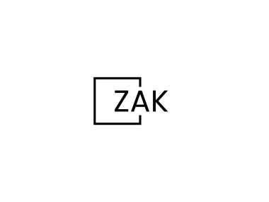ZAK harfleri logo tasarım vektör şablonu