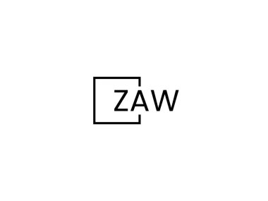 ZAW harfleri logo tasarım vektör şablonu