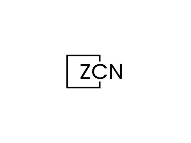 ZCN harfleri logo tasarım vektör şablonu