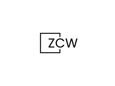 ZCW harfleri logo tasarım vektör şablonu