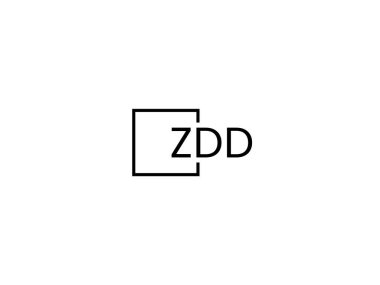 ZDD harfleri logo tasarım vektör şablonu