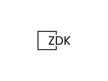 ZDK harfleri logo tasarım vektör şablonu