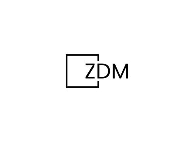 ZDM harfleri logo tasarım vektör şablonu