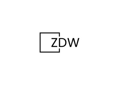 ZDW harfleri logo tasarım vektör şablonu