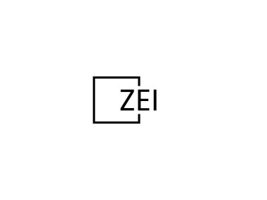 ZEI harfleri logo tasarım vektör şablonu