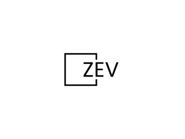 ZEV harfleri logo tasarım vektör şablonu