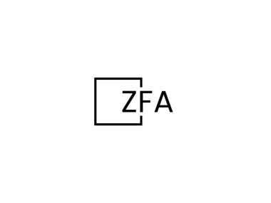 ZFA harfleri logo tasarım vektör şablonu