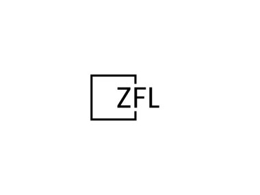 ZFL harfleri logo tasarım vektör şablonu