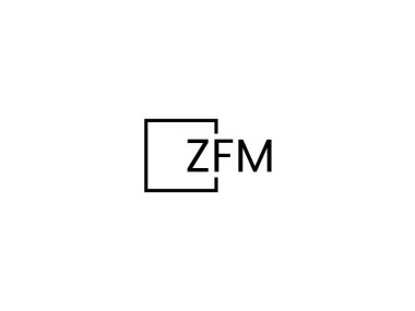 ZFM harfleri logo tasarım vektör şablonu