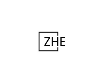 ZHE harfleri logo tasarım vektör şablonu