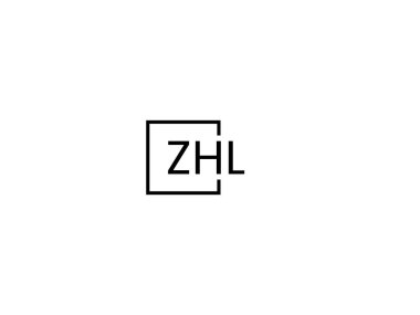 ZHL harfleri logo tasarım vektör şablonu