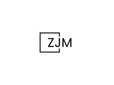 ZJM harfleri logo tasarım vektör şablonu