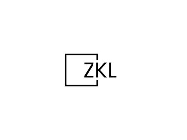 ZKL harfleri logo tasarım vektör şablonu