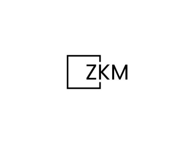 ZKM harfleri logo tasarım vektör şablonu