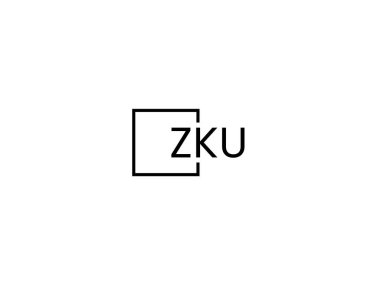 ZKU harfleri logo tasarım vektör şablonu
