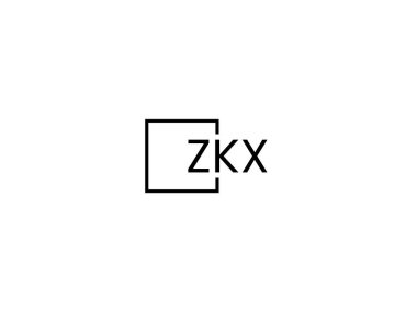 ZKX harfleri logo tasarım vektör şablonu