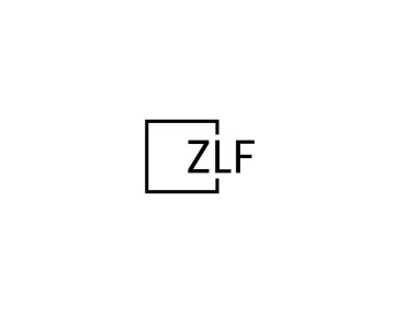 ZLF harfleri logo tasarım vektör şablonu