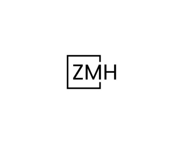 ZMH harfleri logo tasarım vektör şablonu