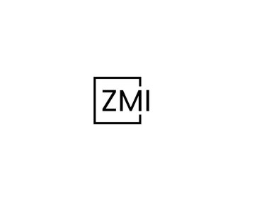 ZMI harfleri logo tasarım vektör şablonu
