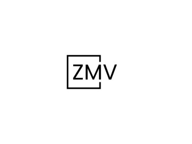 ZMV harfleri logo tasarım vektör şablonu