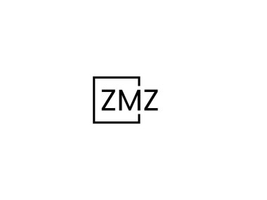 ZMZ harfleri logo tasarım vektör şablonu