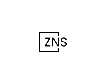 ZNS harfleri logo tasarım vektör şablonu