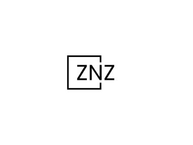 ZNZ harfleri logo tasarım vektör şablonu