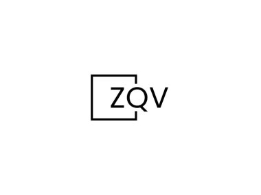 ZQV harfleri logo tasarım vektör şablonu