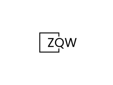 ZQW harfleri logo tasarım vektör şablonu