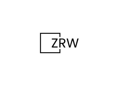ZRW harfleri logo tasarım vektör şablonu
