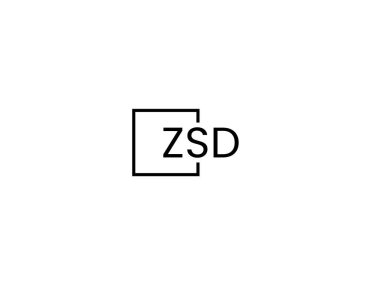 ZSD harfleri logo tasarım vektör şablonu