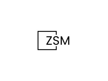 ZSM harfleri logo tasarım vektör şablonu