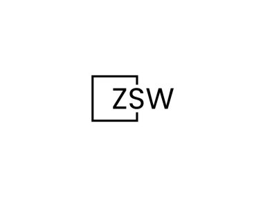 ZSW harfleri logo tasarım vektör şablonu