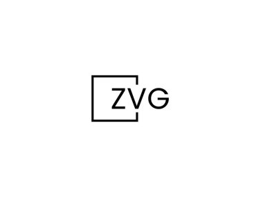 ZVG harfleri logo tasarım vektör şablonu