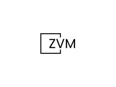ZVM harfleri logo tasarım vektör şablonu