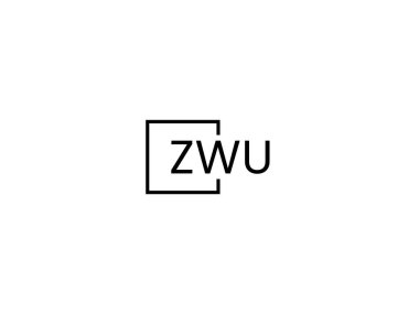 ZWU harfleri logo tasarım vektör şablonu