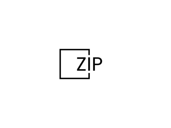 Zip文字ロゴデザインベクトルテンプレート — ストックベクタ