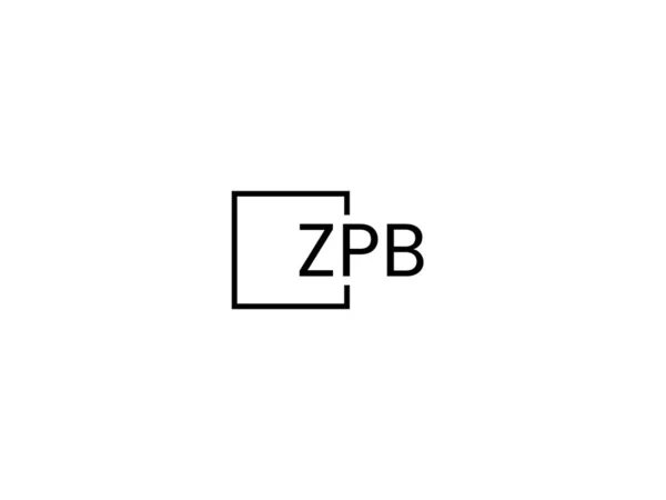 Zpb Письма Дизайн Логотипа Векторный Шаблон — стоковый вектор