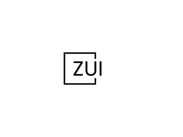 Letras Zui Modelo Vetor Design Logotipo — Vetor de Stock